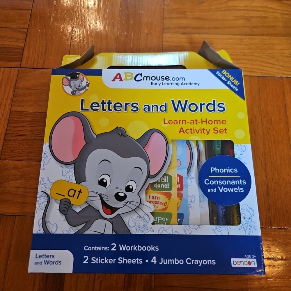 NIB ABC mouse Letters and Words Learn-At-Home Activity Set-Includes Stickers NEW